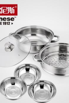 伯尔尼斯(BERNESE)臻尚经典4件套组合A(米筛 蒸汤锅组合)BENS-233