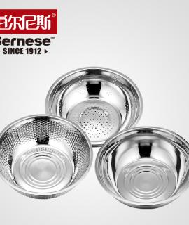 伯尔尼斯(BERNESE)臻尚洗米筛三件套(洗菜篮 调料盆 米筛)BENS-13