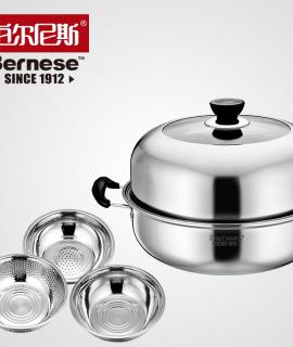 伯尔尼斯(BERNESE)臻尚经典4件套组合(果蔬盆 蒸锅)CBENS-235