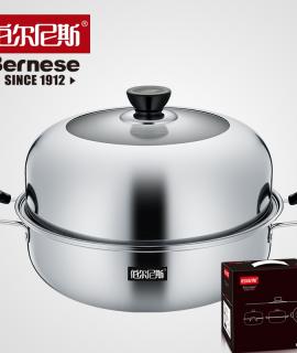 伯尔尼斯(BERNESE)德斯堡(蒸汤锅) 加厚不锈钢大容量多功能电磁炉煤气炉通用BENS-11
