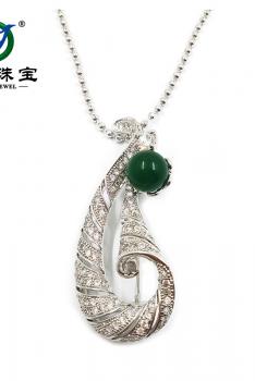 卓澜【旋音】天然绿玉髓毛衣链、晚装链及胸针多用款 139451