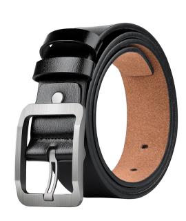 啄木鸟PLOVER 韩版针扣皮带百搭裤带简约休闲腰带潮人牛皮男皮带 GD00005-ZA-B1