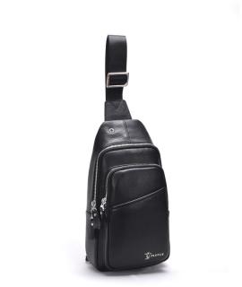 啄木鸟PLOVER 胸包男真皮单肩包斜跨男包韩版休闲头层牛皮背包腰包多功能GD9863-XBA