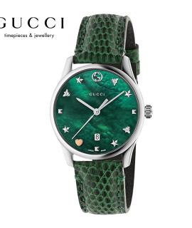 古驰GUCCI G-Timeless系列女士手表 珍珠贝母表盘石英女表 29mm YA126585-绿色