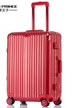SIMON PRINCE西蒙王子 拉杆箱商务旅行箱时男女旅行箱行李箱铝框密码锁万向轮20寸-红色
