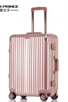 SIMON PRINCE西蒙王子 拉杆箱商务旅行箱时男女旅行箱行李箱铝框密码锁万向轮20寸-玫瑰金色