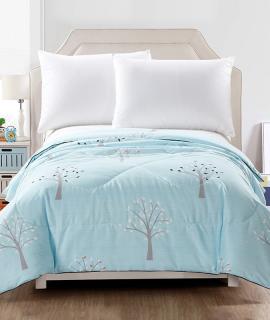 泽盟家居ZEME清雅舒柔被 水洗被夏凉被被子单双人1.5米*2米 -蓝色