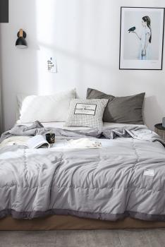 礼帛ILEEPO 水洗棉空调被薄被单双人150*200cm-灰色