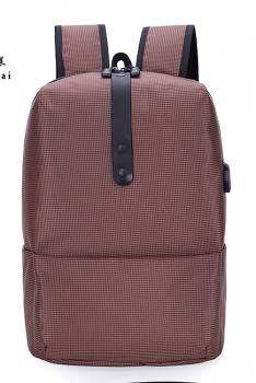 Light Fashion Backpack Nylon Waterproof Backpack 5108-Brown