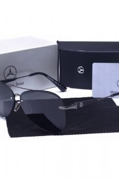梅赛德斯-奔驰 MERCEDES-BENZ偏光太阳镜眼镜无框蛤蟆镜驾驶反刺眼热销礼盒装-枪色框/黑灰片