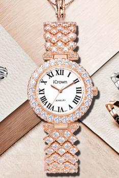 iCrown Rose Series Women's Watch Outer Diameter 29mm Model 5205036 with Rose Gold