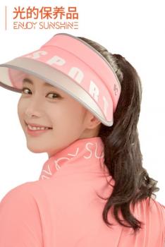 韩国VVC2019 新款时尚女神防晒帽夏出游防紫外线遮太阳空顶帽子ZZ1075508269-粉色 