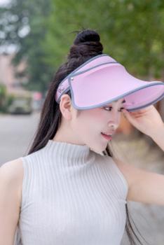 韩国VVC夏季遮阳帽出游户外太阳帽防晒帽子女遮脸防紫外线女神帽ZZ1075509353-粉色 