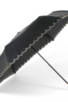 WPC801-972刺绣星星遮光遮热人气防晒彩胶轻量折叠女士太阳伞UV99%遮阳伞 ZZ1075509661-黑色