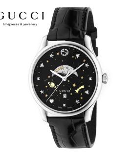 古驰GUCCI G-Timeless系列日月星空月相表盘石英女表 40mm YA126327-黑色