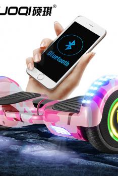 硕琪SHUOQI 蓝牙遥控多功能app蓝牙音乐双轮平衡车成人体感智能骑行代步思维车SHQ-X01-少女粉