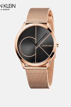 卡文克莱CALVIN KLEIN MINIMAL简约系列石英男表K3M21621-玫瑰金色黑盘