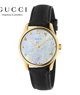 古驰GUCCI G-Timeless系列贝母珍珠表盘石英女表 36mm YA1264044A - 黑色