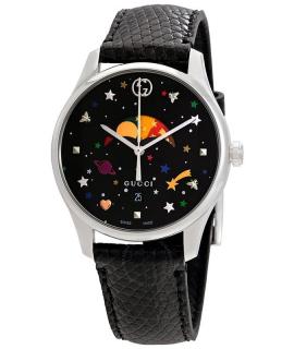 古驰GUCCI G-Timeless系列炫彩表盘时尚防水石英女表 YA1264045 - 黑色