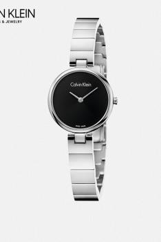 卡文克莱CALVIN KLEIN AUTHENTIC纯正系列手表石英女表 K8G23141-黑盘银色表带
