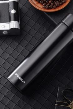 迪美达DAMEIDA 商务水杯真空直杯304不锈钢内胆双层茶杯保温杯-亚光黑