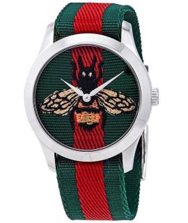 古驰GUCCI LE MARCHÉ DES MERVEILLES系列休闲时尚尼龙带男表 YA1264060