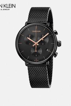 卡文克莱CALVIN KLEIN HIGH NOON正午系列石英男表 K8M27421-三眼计时米兰编织袋黑色