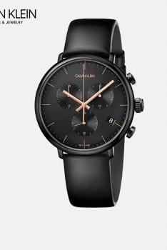 卡文克莱CALVIN KLEIN HIGH NOON正午系列石英男表K8M274CB-三眼计时黑色