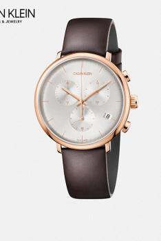 卡文克莱CALVIN KLEIN HIGH NOON正午系列石英男表K8M276G6-三眼计时银色