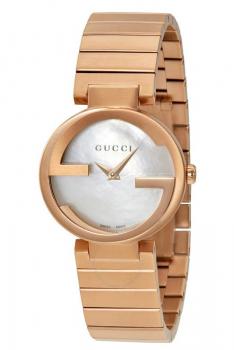 古驰GUCCI INTERLOCKING系列玫瑰金G表盘钢带石英女表 YA133515 默认