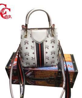 CC PVC Personality Fashion Printing Korean Version Women Messenger Bag 9729H-Beige